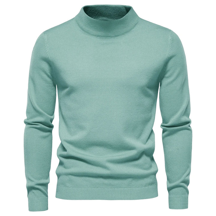Men's Slim Fit Knit Roll Neck Jumper with Ribbed Cuffs