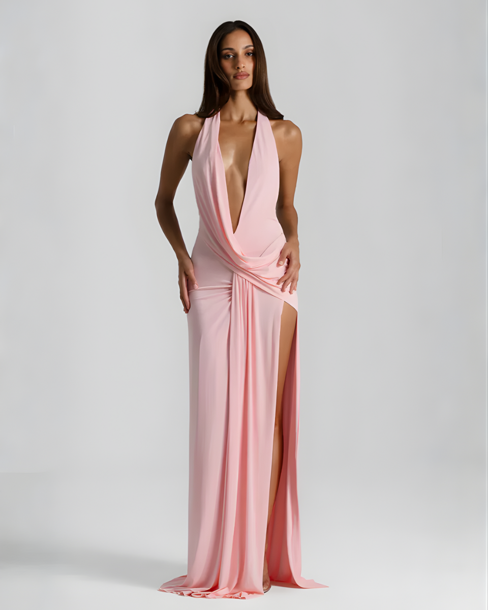 Halter Neck Backless Maxi Dress