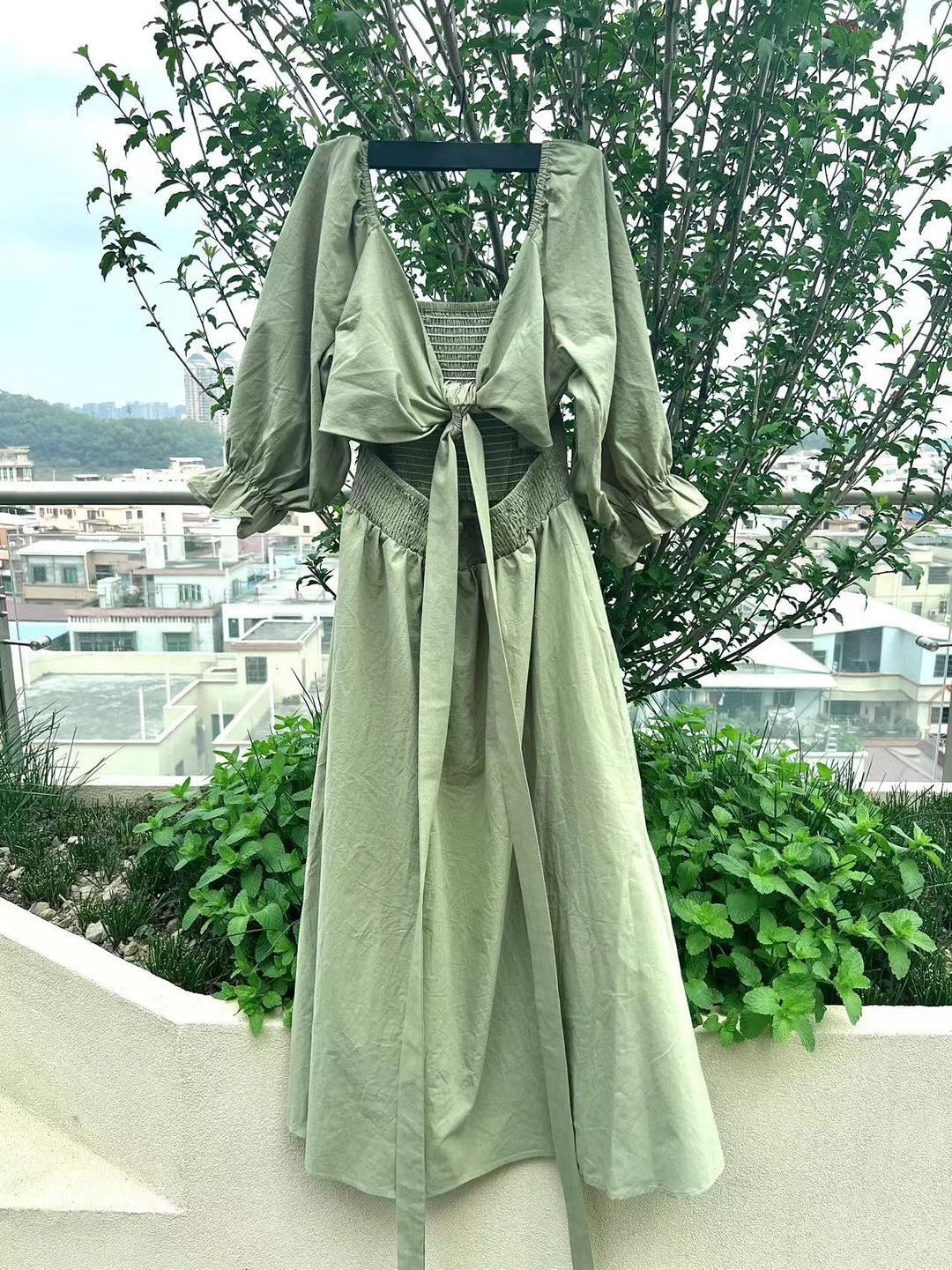 Vivienne | Smocked Square Neck Maxi Dress
