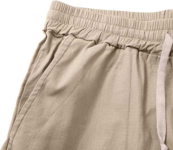 Casual Drawstring Linen Shorts