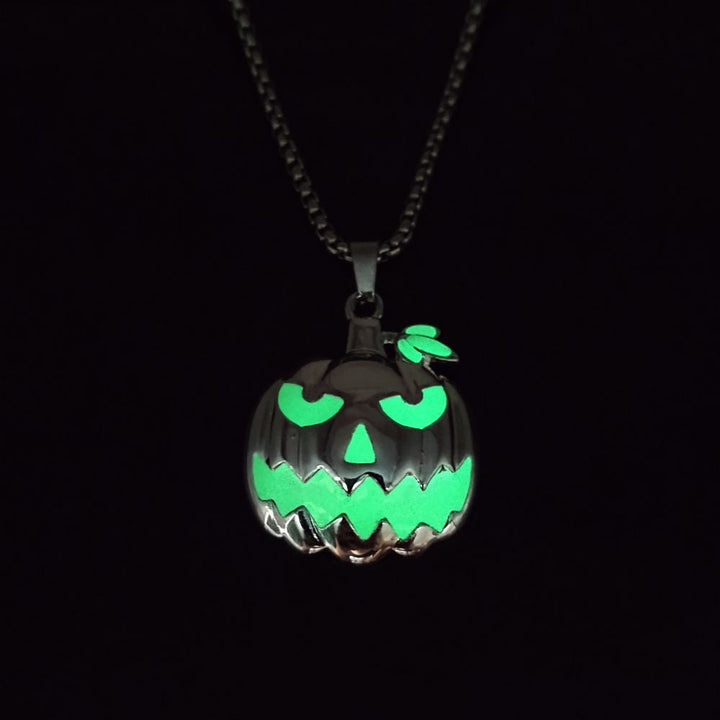 Glow in the Dark Pumpkin Halloween Necklace