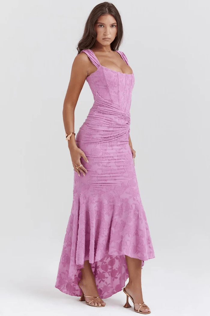 Floral Ruched Occasion Midi Dress