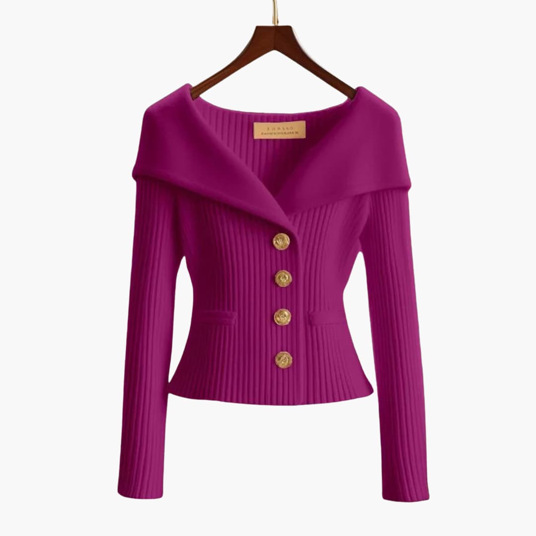 Jessica | Ribbed Knit Button Front Cardigan
