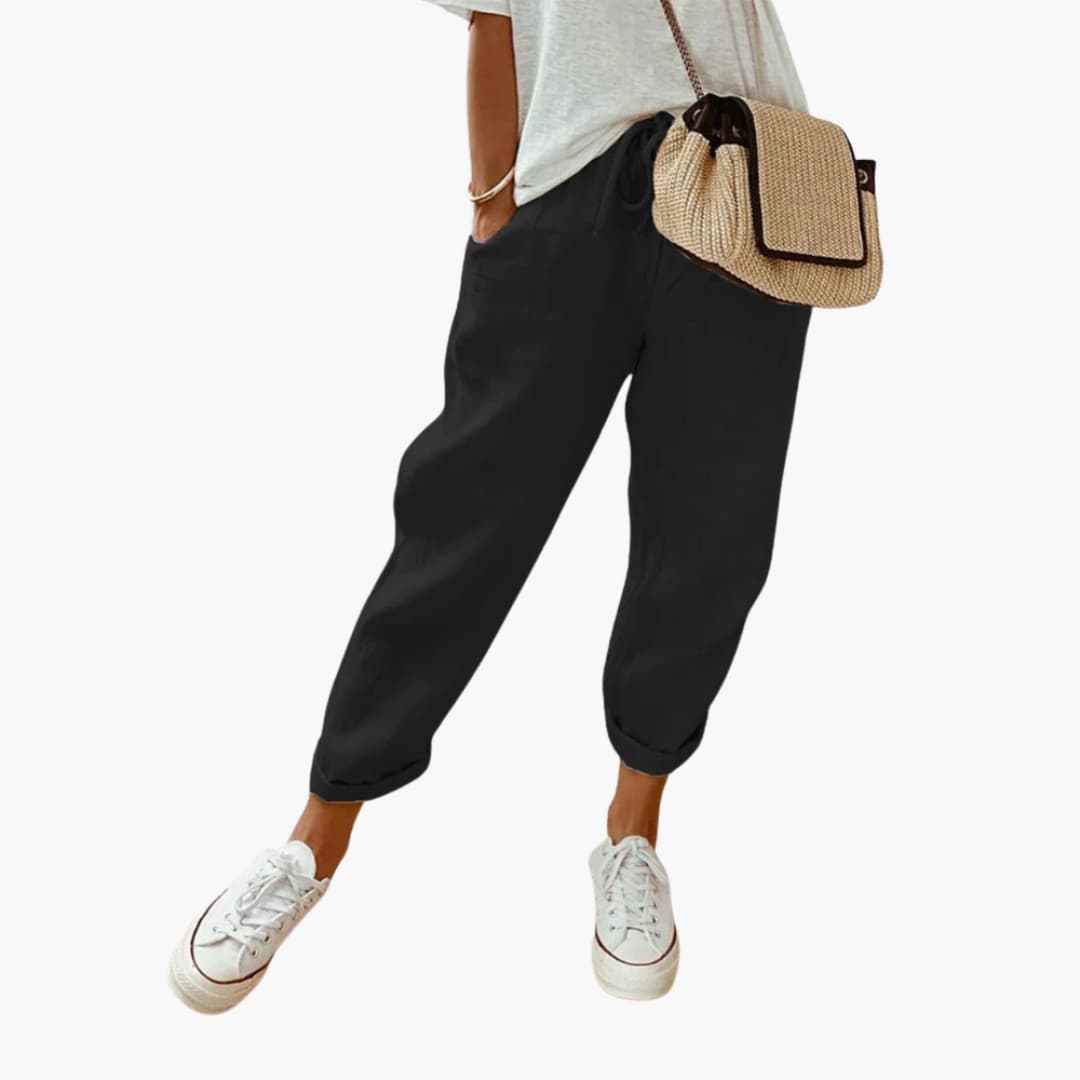 Elara | Relaxed Drawstring Cropped Pants