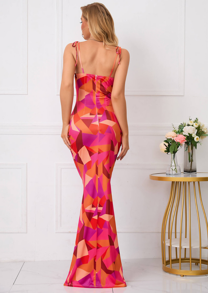 Amara | Floral Bodycon Evening Maxi Dress