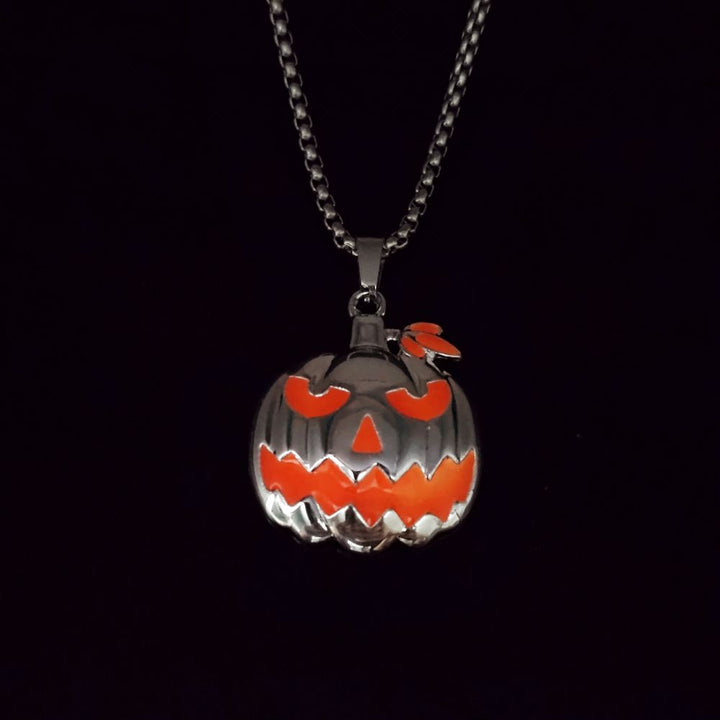 Glow in the Dark Pumpkin Halloween Necklace