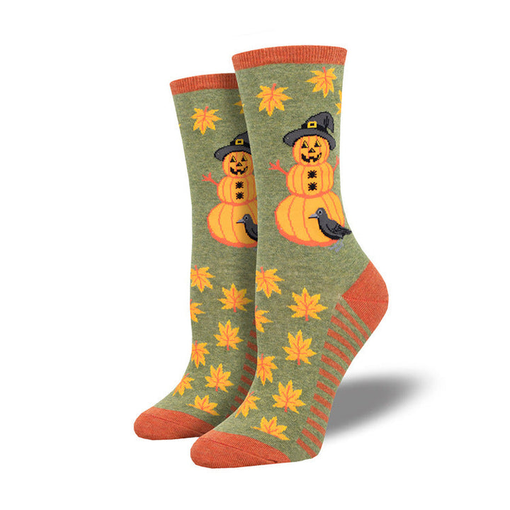 Halloween Pumpkin and Witch Print Cosy Socks