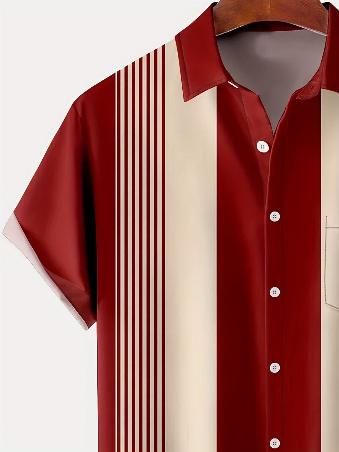 Men's Short Sleeve Colourblock Shirt with Diamond Print
