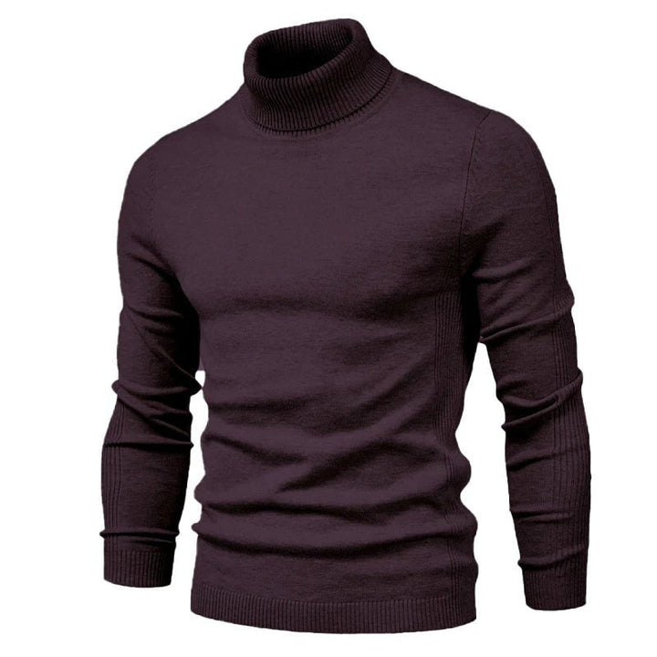 Men's Slim Fit Knit Roll Neck Jumper with Ribbed Cuffs