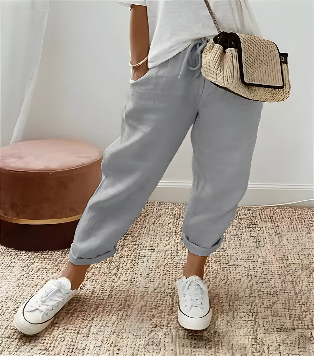 Elara | Relaxed Drawstring Linen Pants