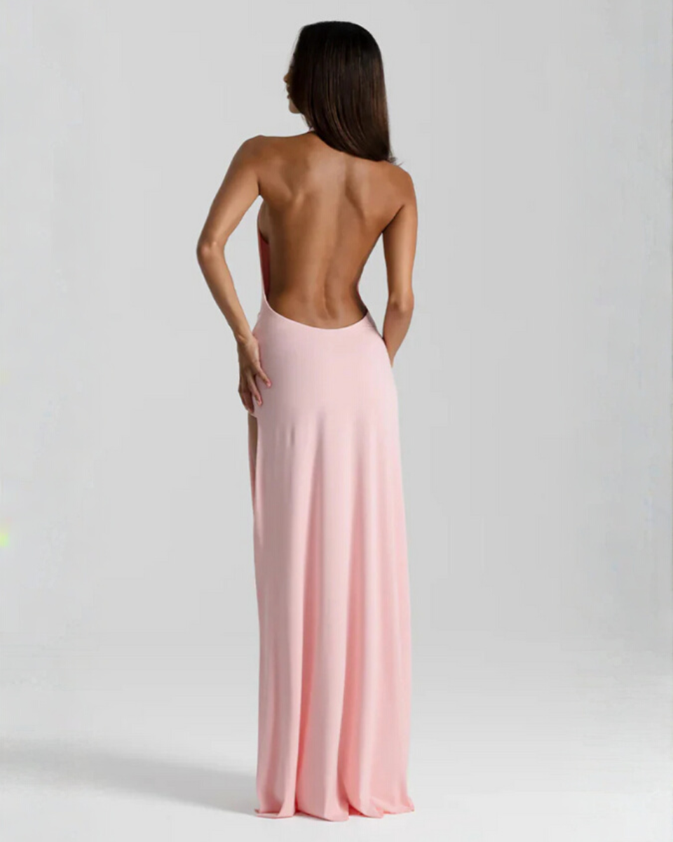 Halter Neck Backless Maxi Dress