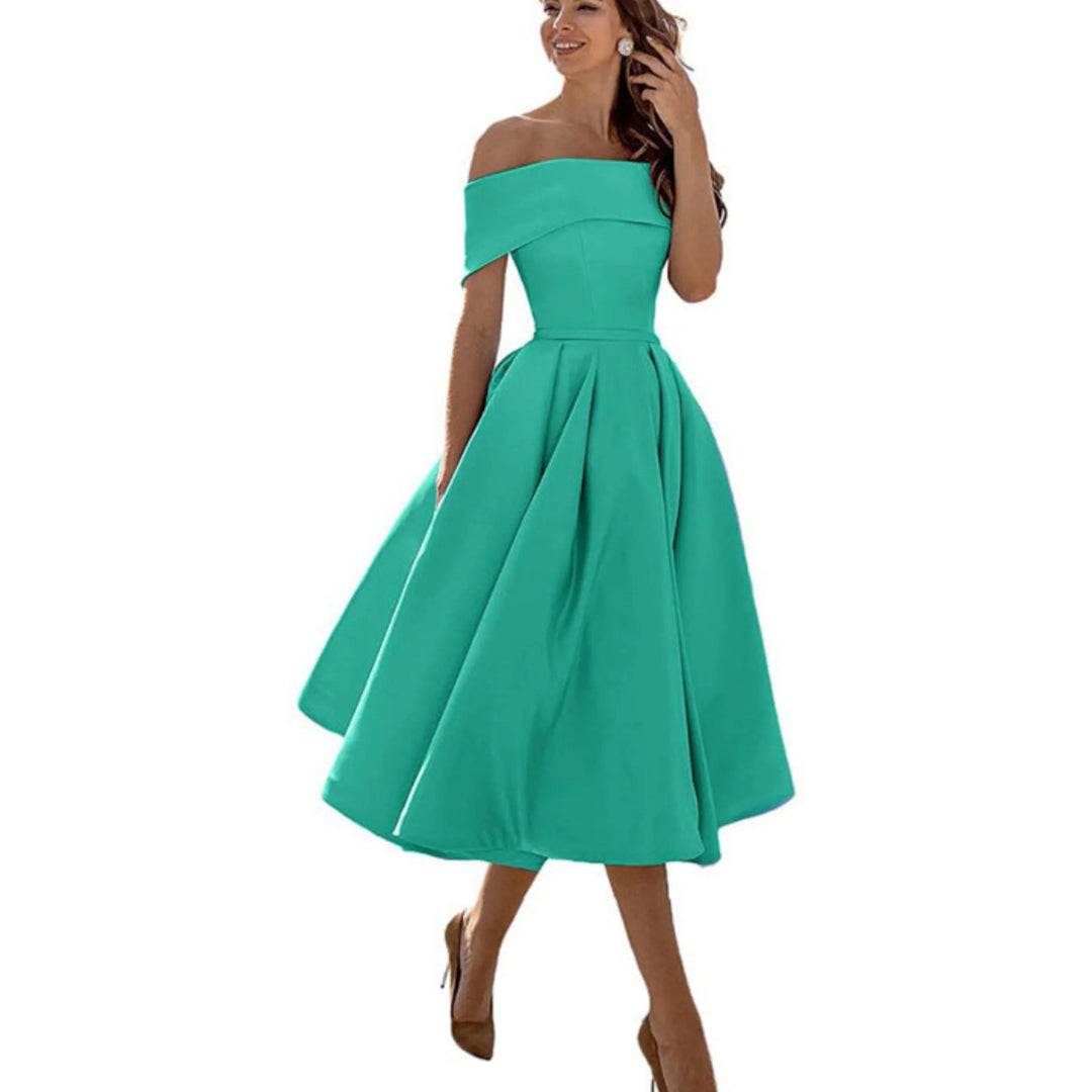Amelia | Off Shoulder Occasion Midi Dress