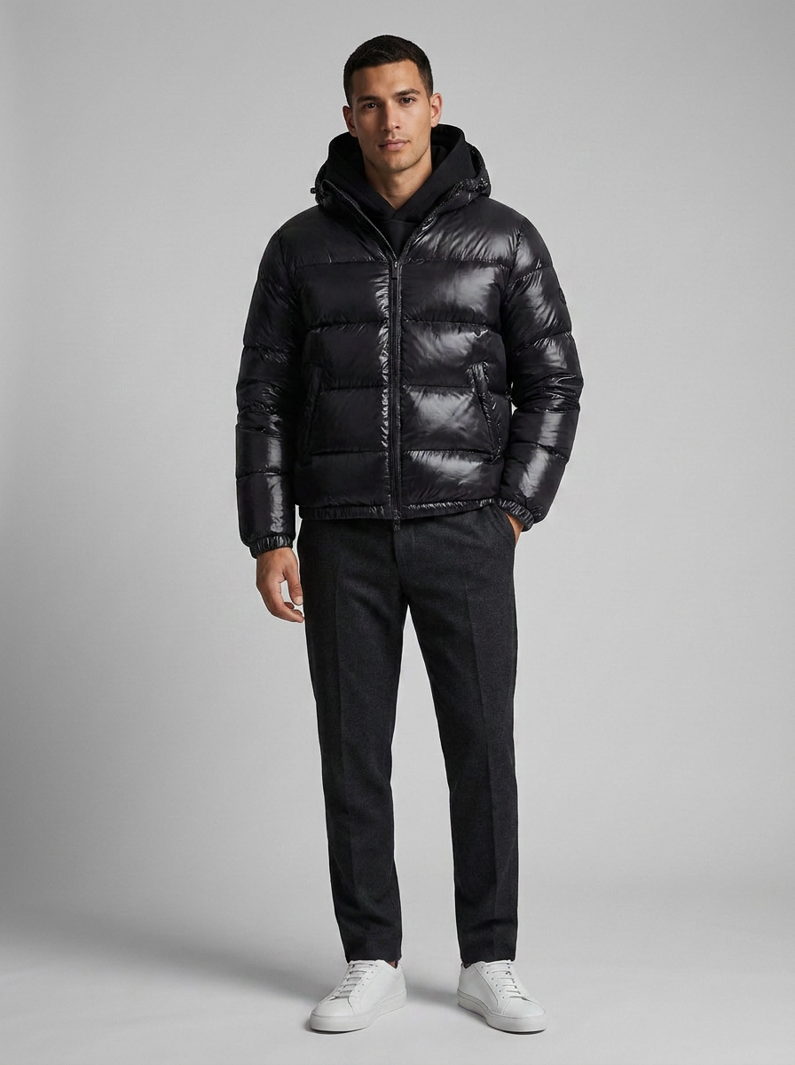 Men's Cotton Padded Puffer Jacket with Hood