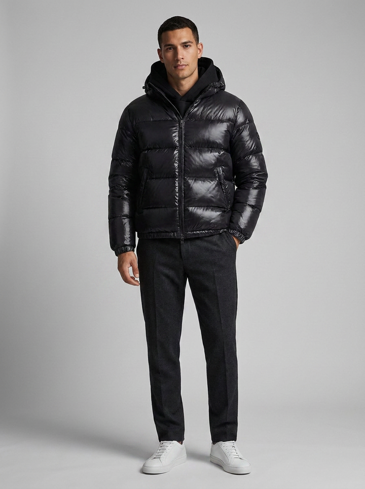 Men's Cotton Padded Puffer Jacket with Hood
