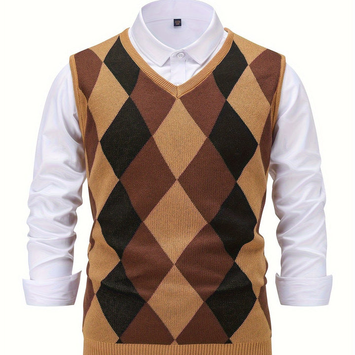 Men's Argyle Knit Sweater Vest