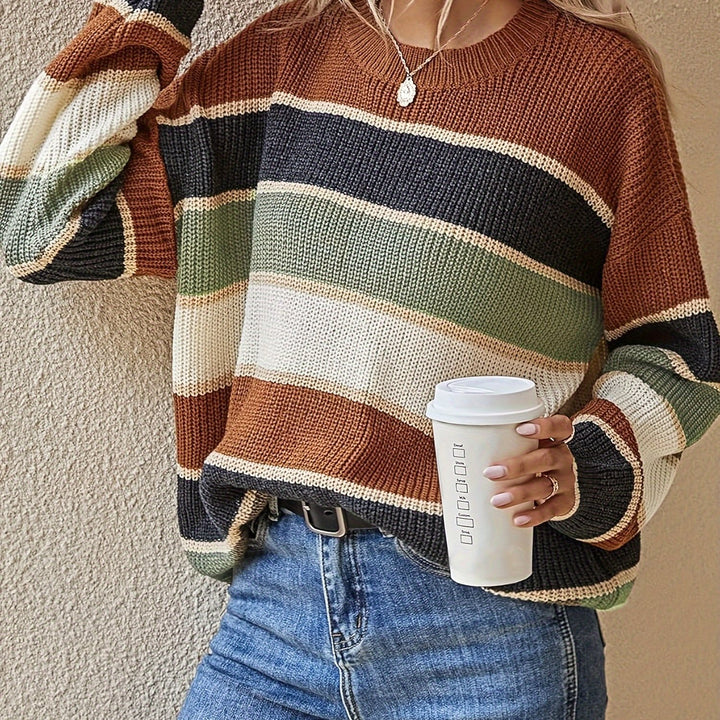 Women's Striped Crew Neck Sweater