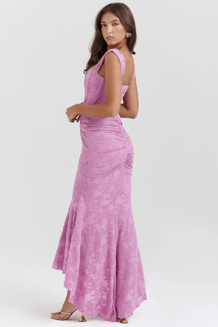 Floral Ruched Occasion Midi Dress