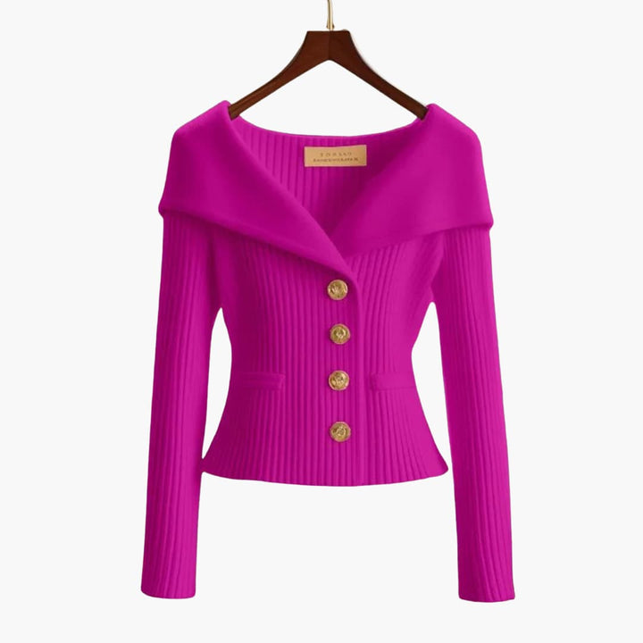 Jessica | Ribbed Knit Button Front Cardigan
