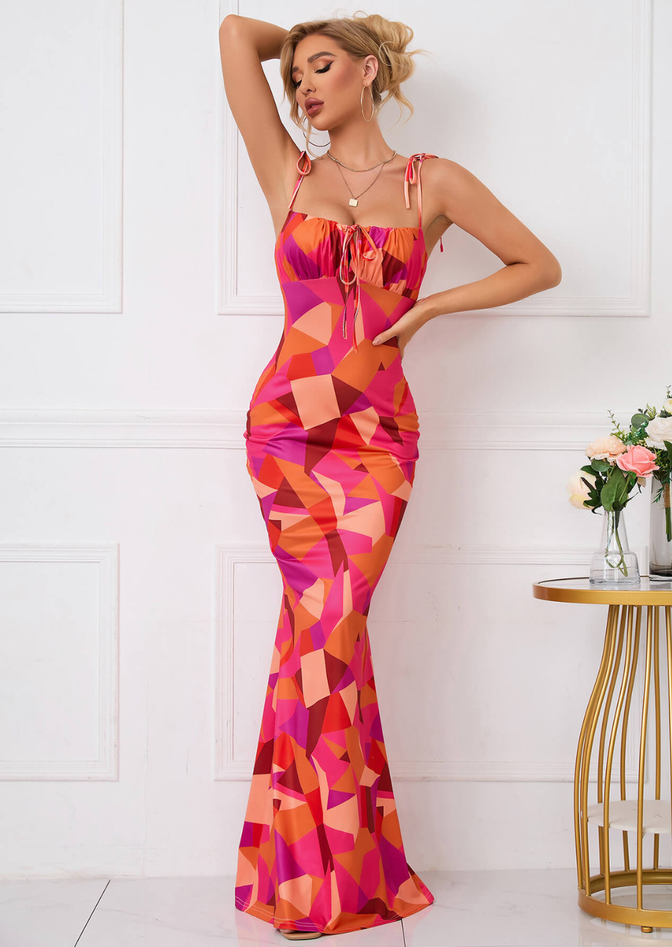 Amara | Floral Bodycon Evening Maxi Dress