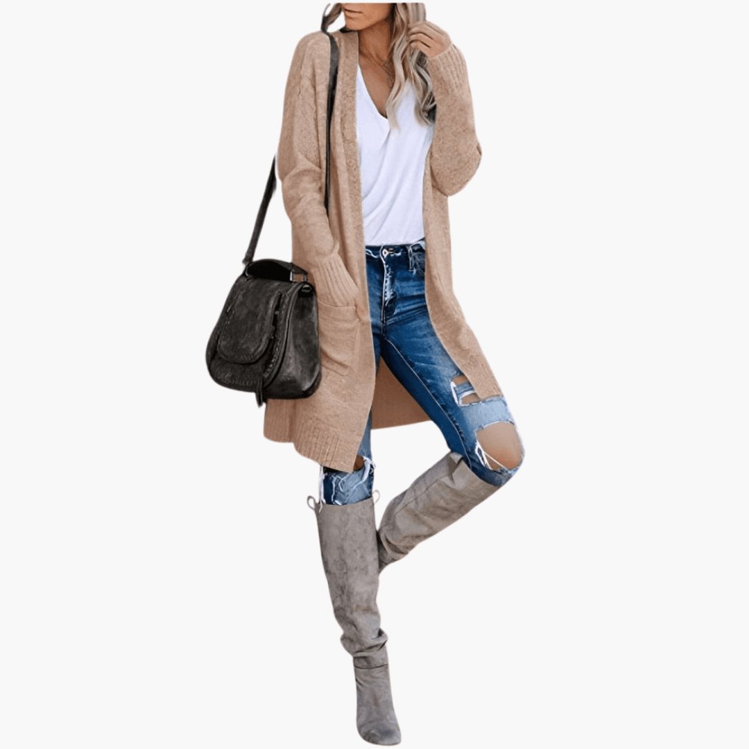 Matilda | Textured Long Sleeve Longline Cardigan