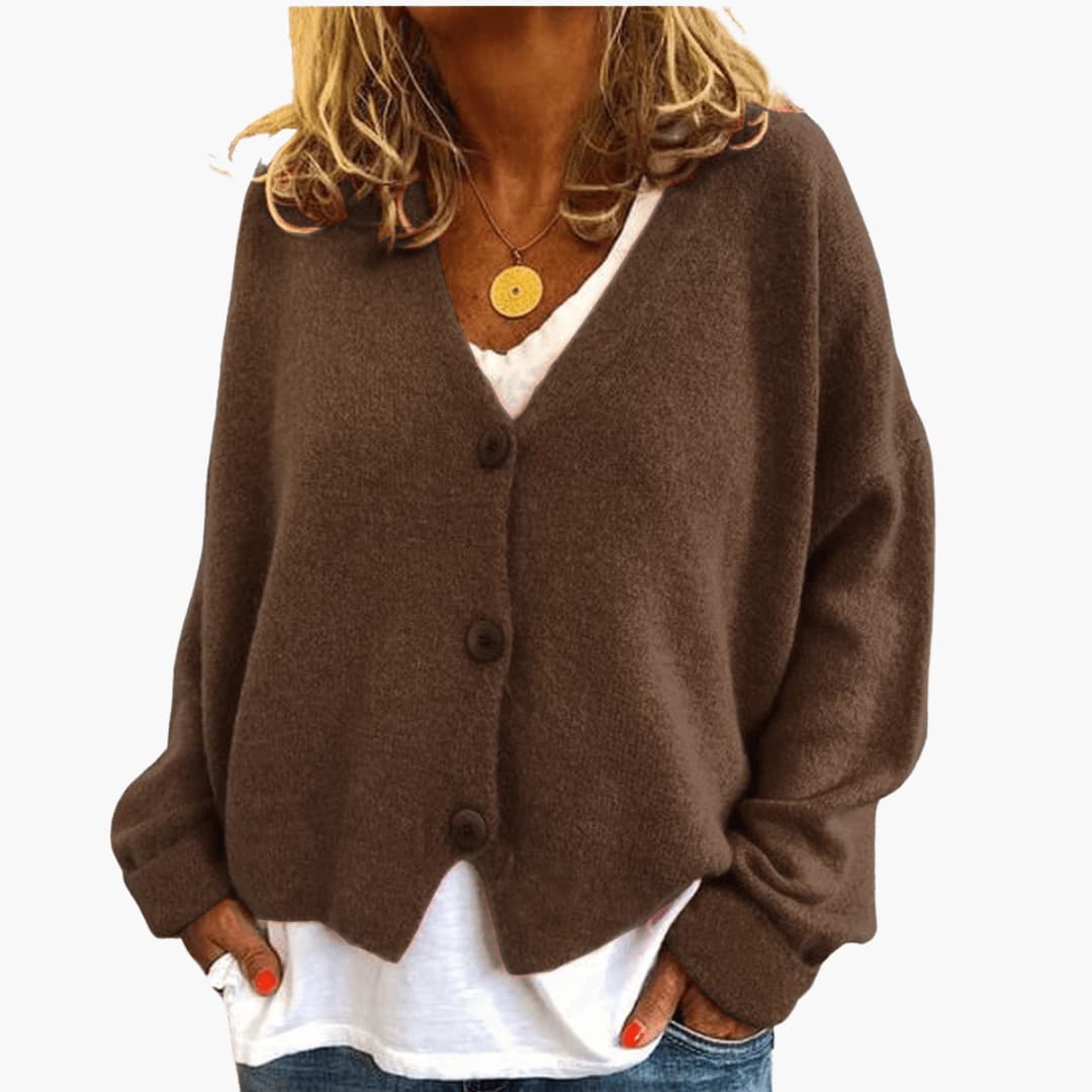Sierra | Relaxed V Neck Button Cardigan