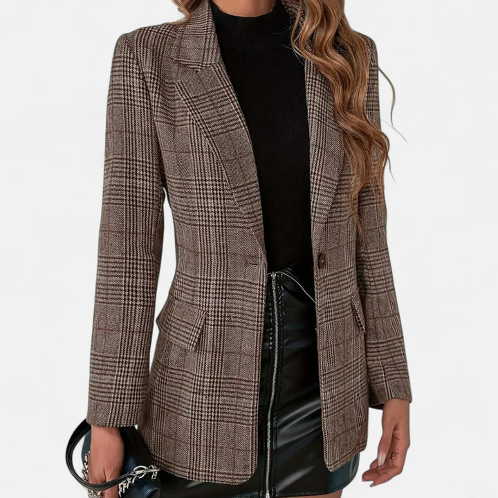 Women's Check Single Breasted Blazer in Tailored Fit