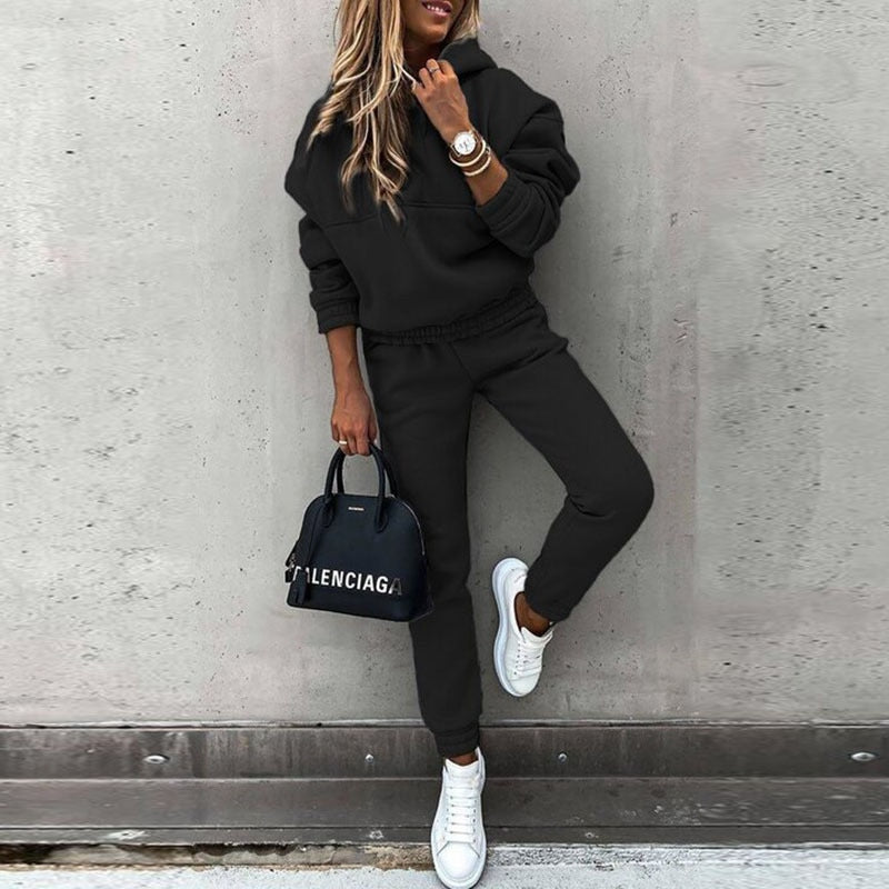 Casual Hooded Two Piece Set