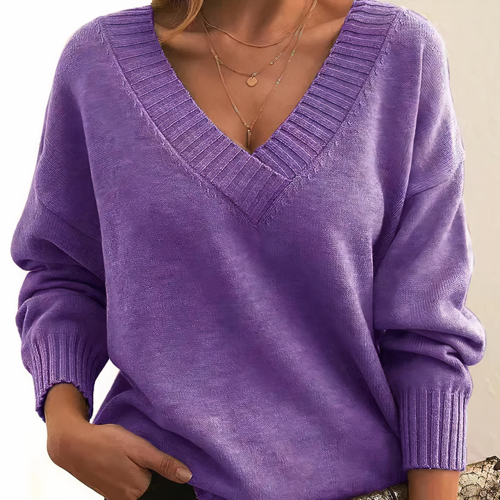 Soft V Neck Knit Sweater
