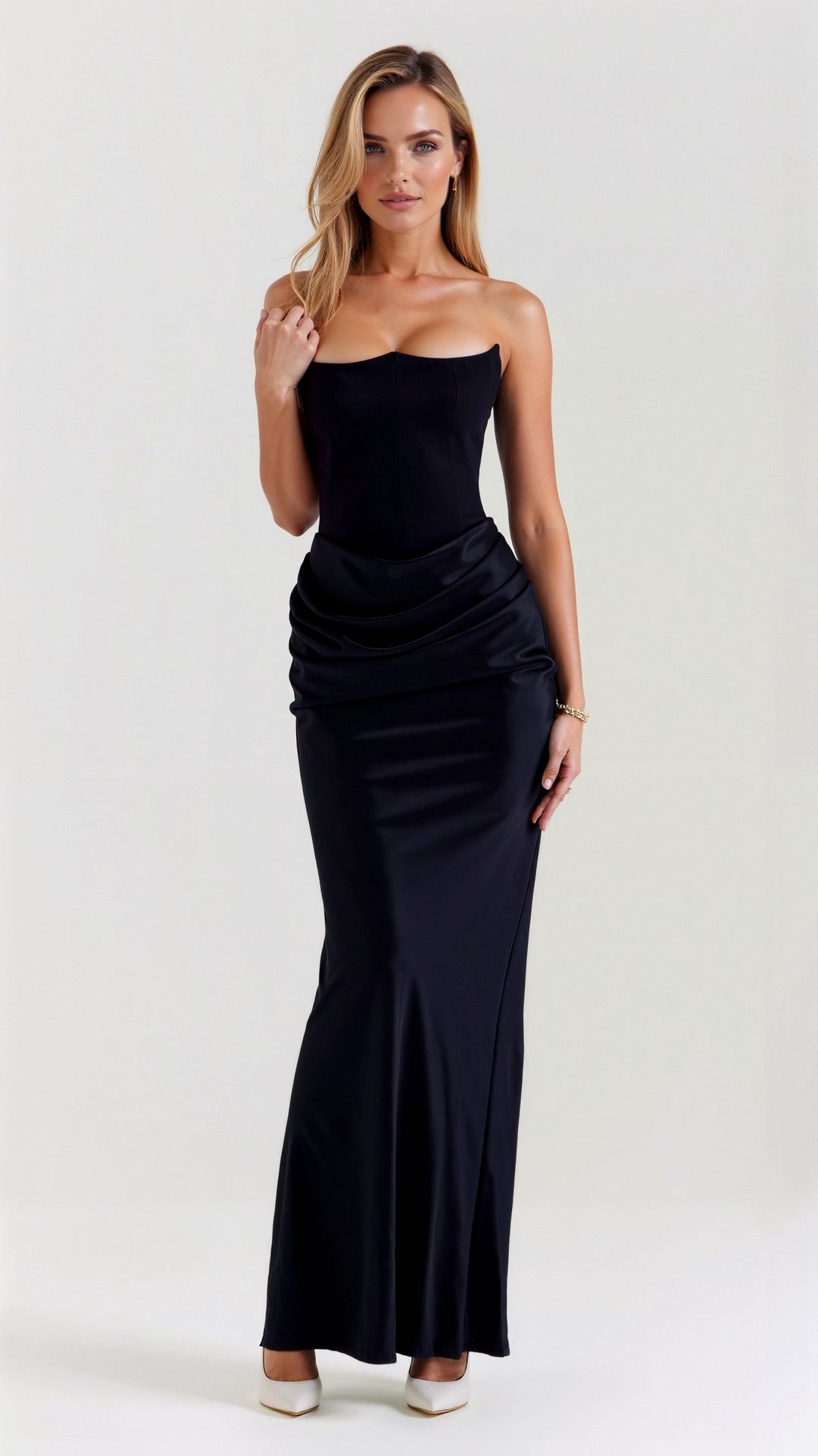 Women's Strapless Corset Mermaid Maxi Dress