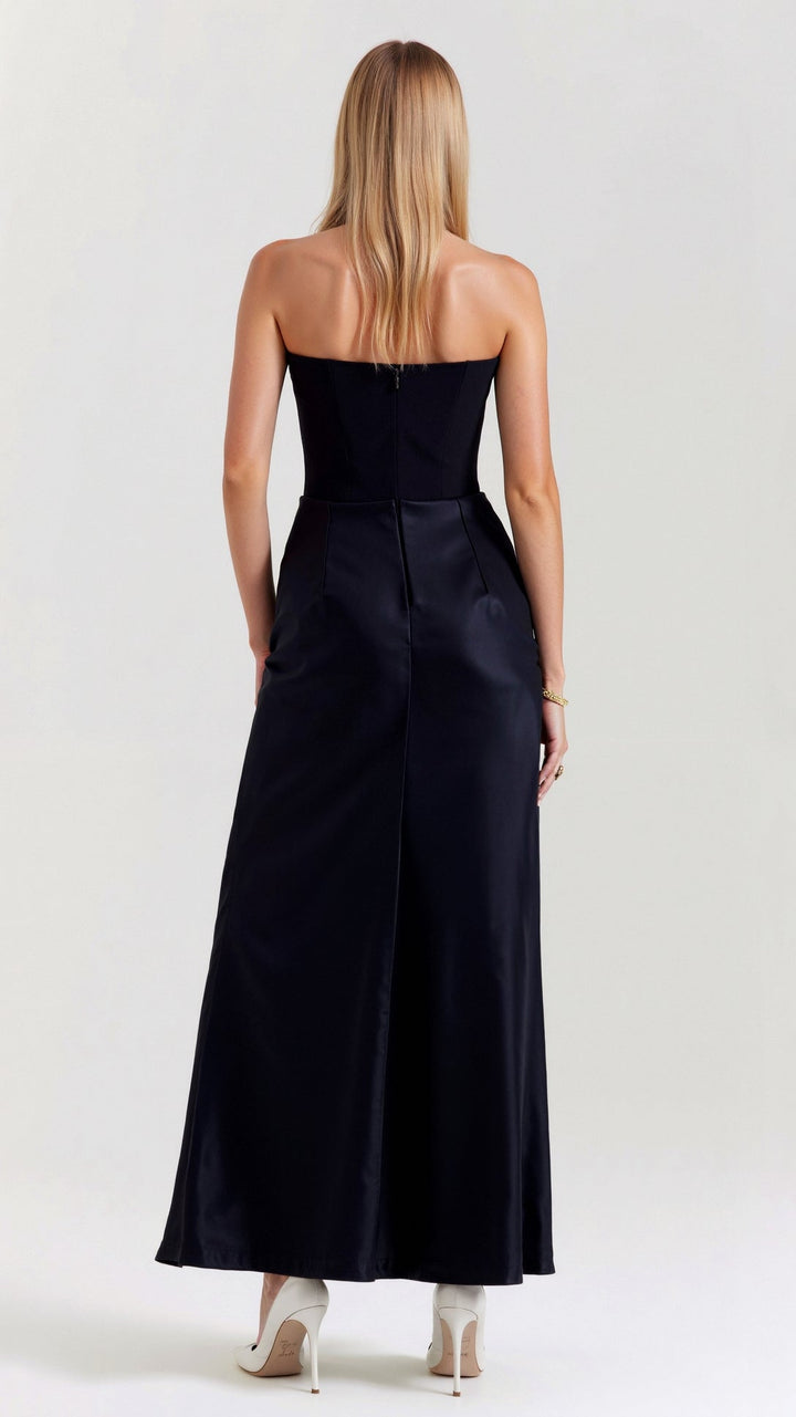 Women's Strapless Corset Mermaid Maxi Dress