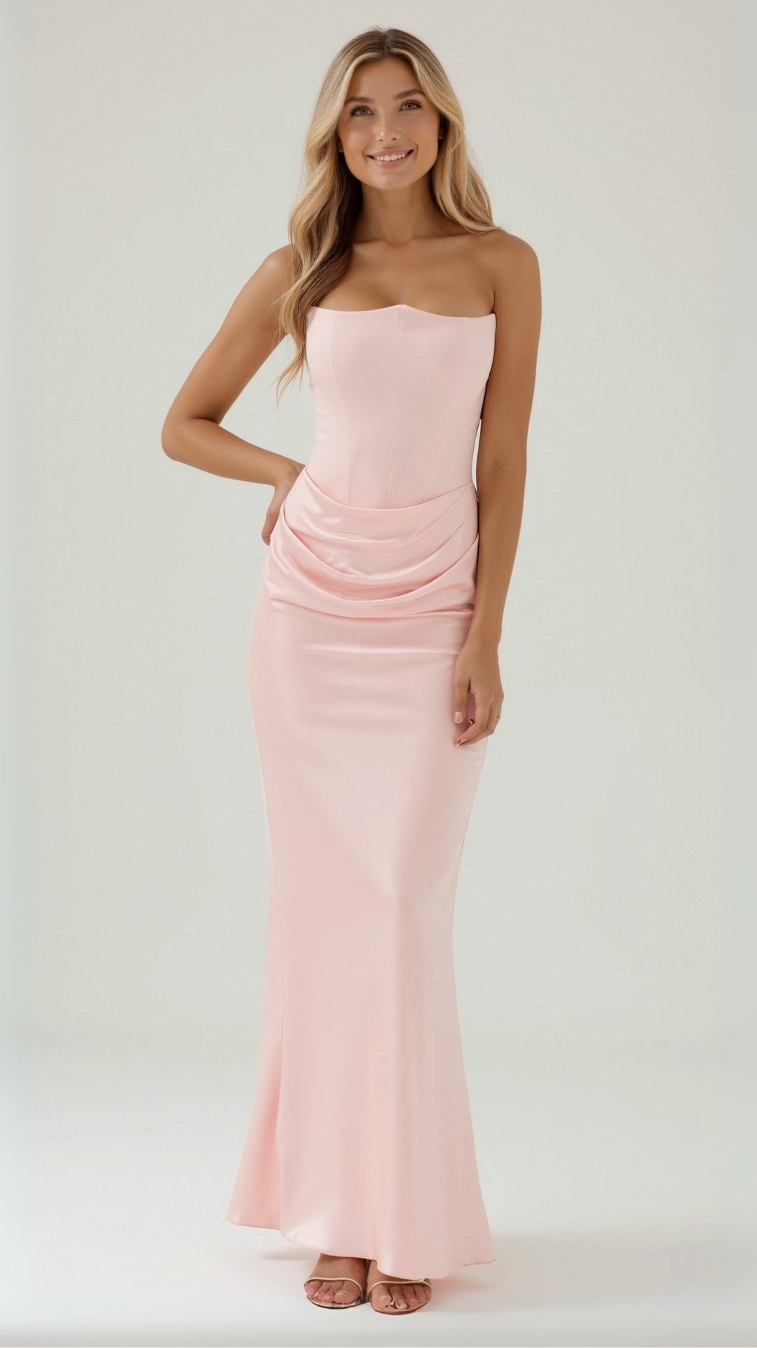 Women's Strapless Corset Mermaid Maxi Dress