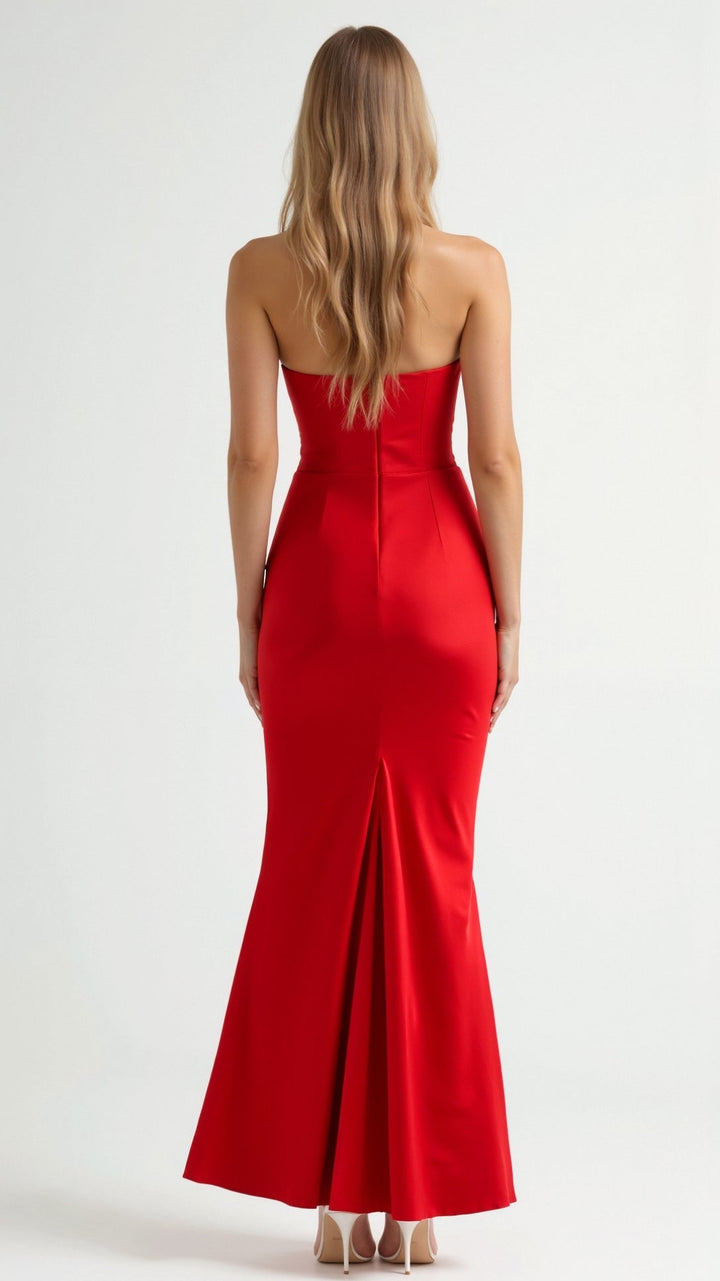 Women's Strapless Corset Mermaid Maxi Dress