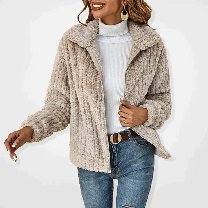 Elara | Cozy Textured Zip-Front Fleece Jacket