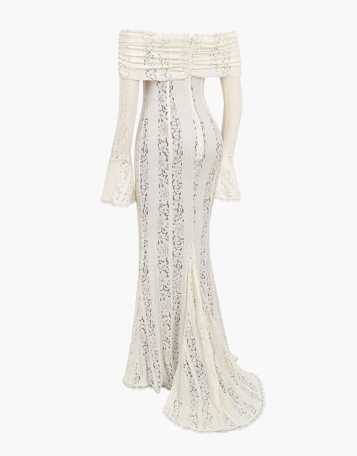Isabella | Elegant Off Shoulder Lace Maxi Dress