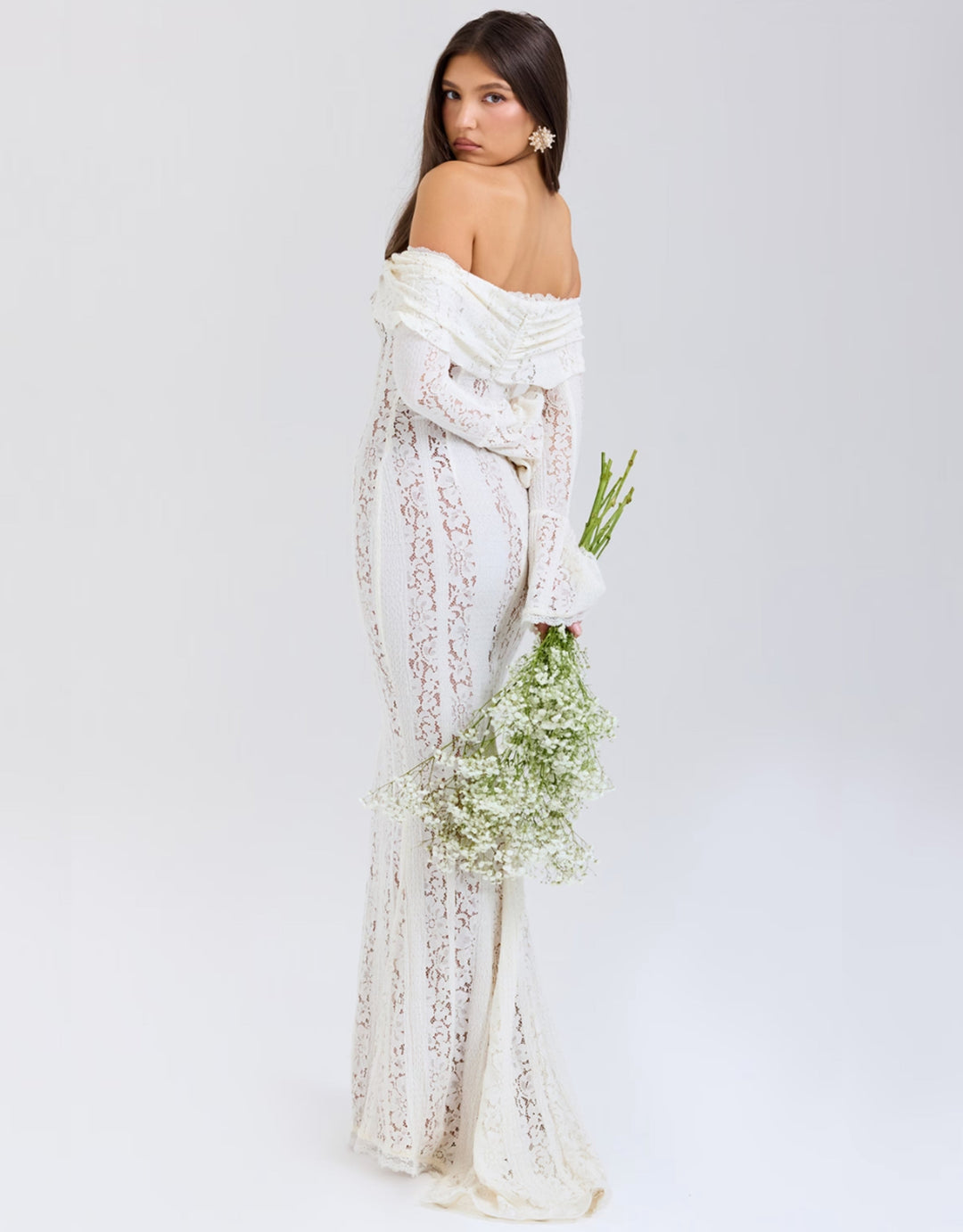 Isabella | Elegant Off Shoulder Lace Maxi Dress