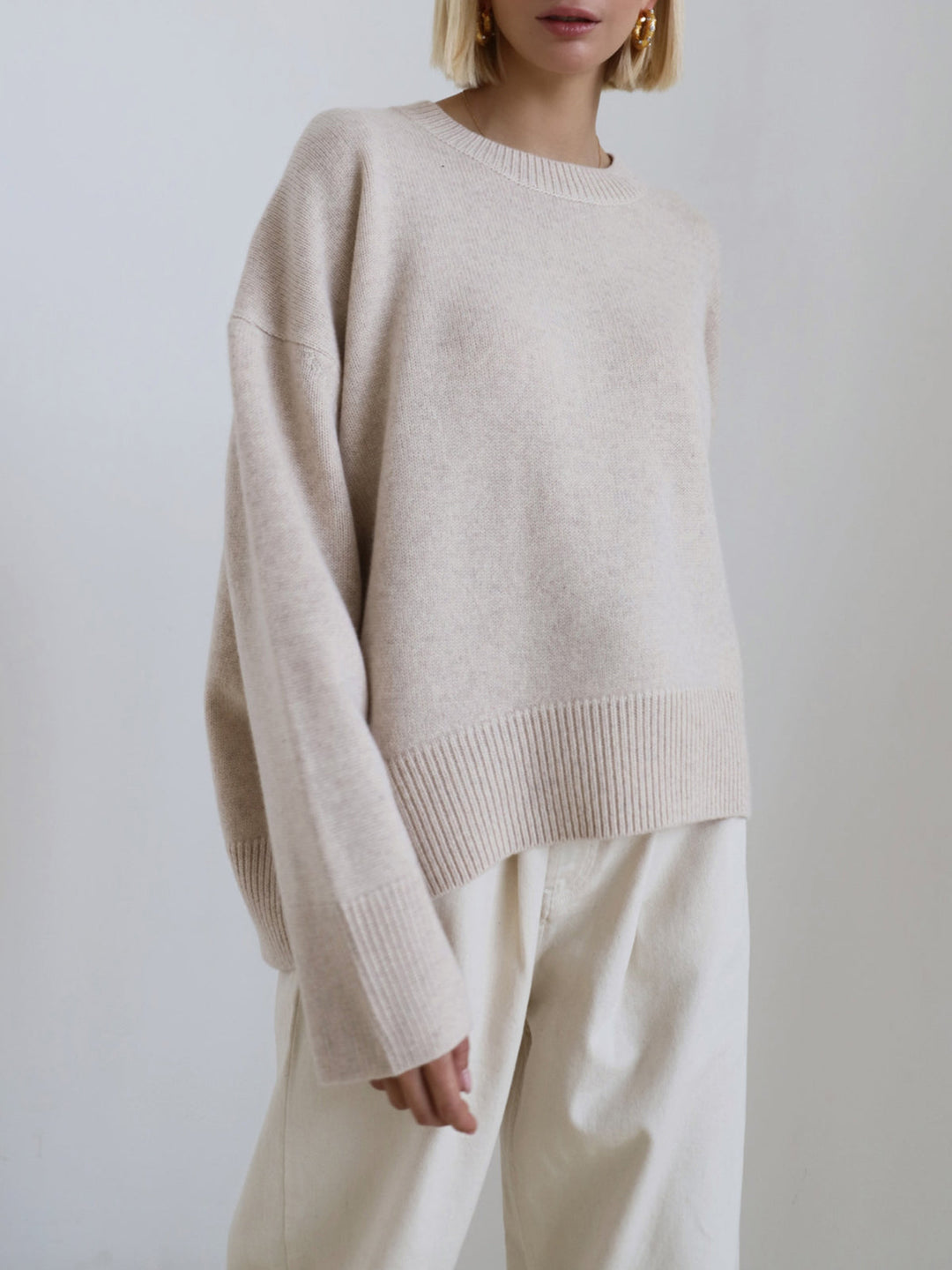 Amelia | Oversized Crew Neck Knit Sweater
