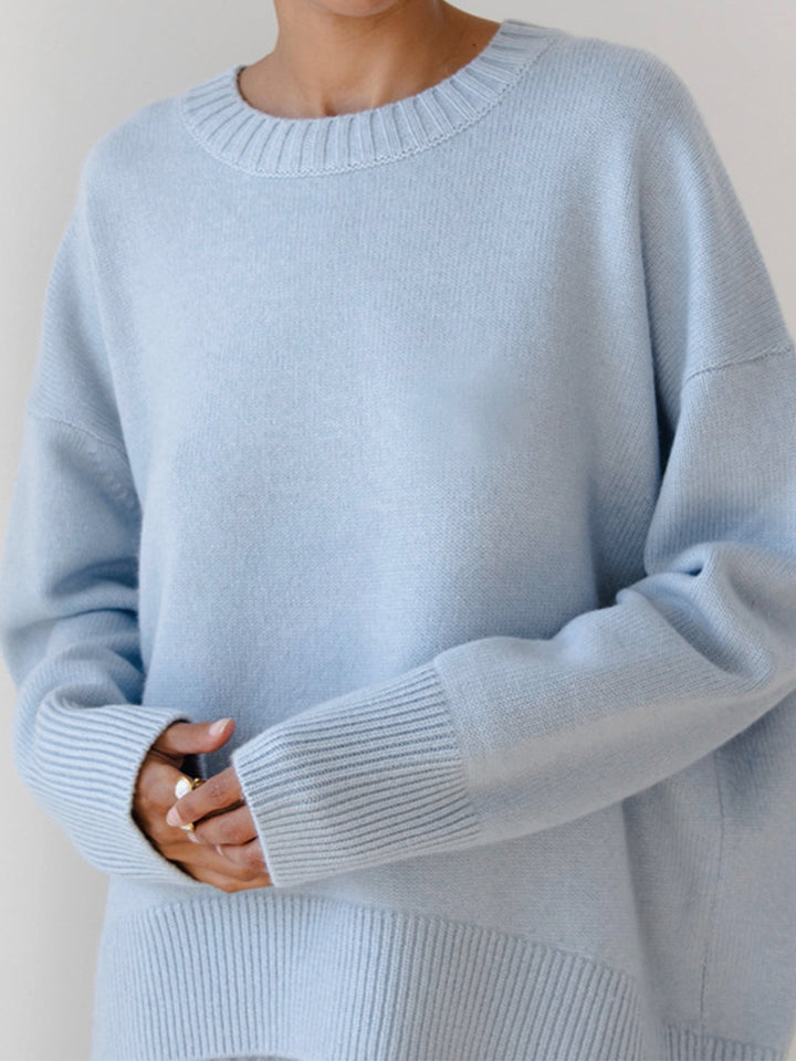 Amelia | Oversized Crew Neck Knit Sweater