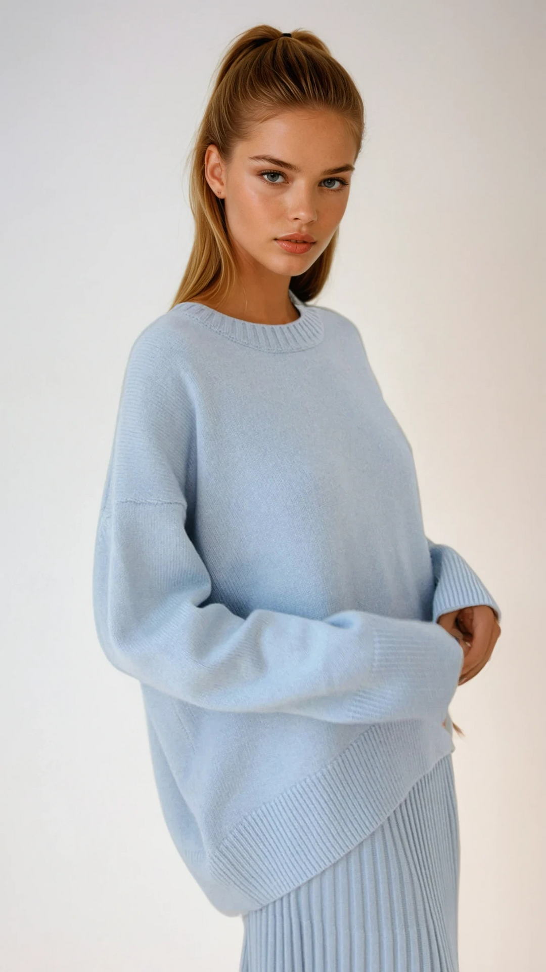 Amelia | Oversized Crew Neck Knit Sweater