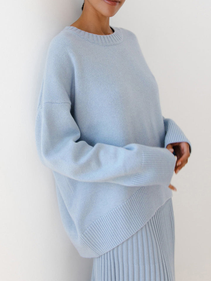 Amelia | Oversized Crew Neck Knit Sweater