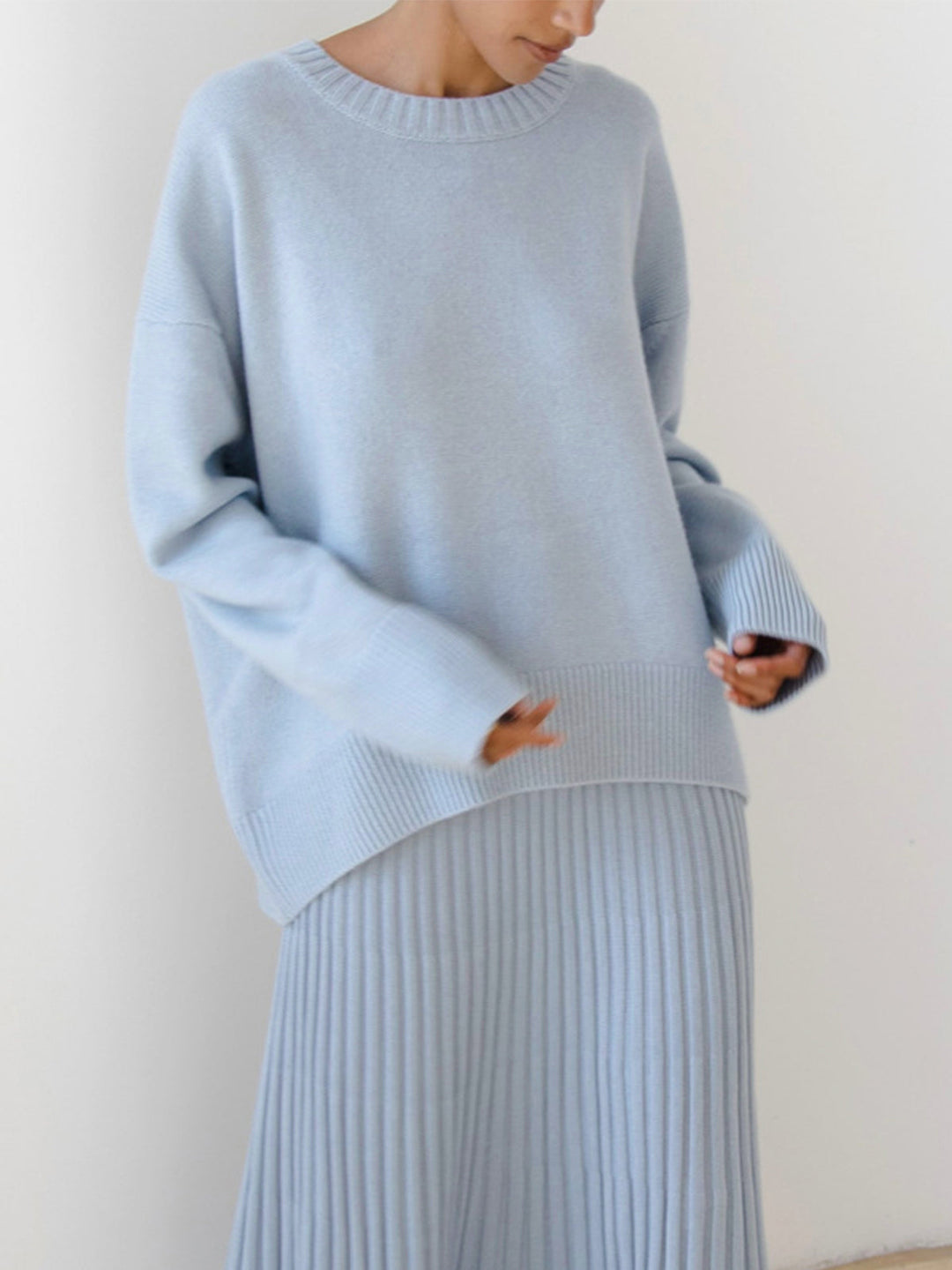 Amelia | Oversized Crew Neck Knit Sweater