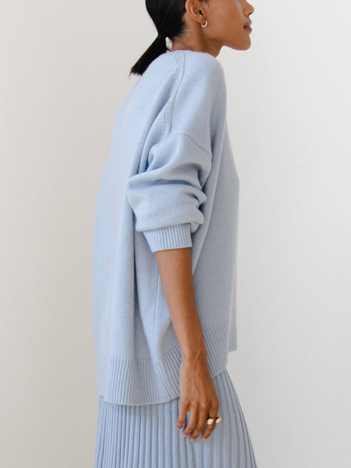 Amelia | Oversized Crew Neck Knit Sweater