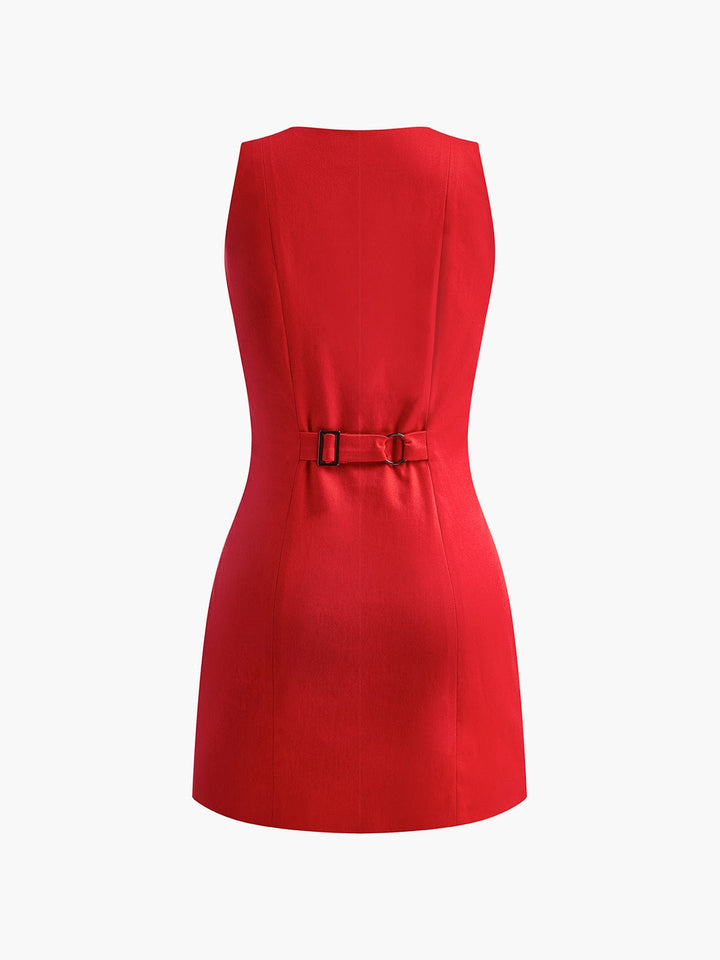 Scarlett | Button Front Sleeveless Mini Dress