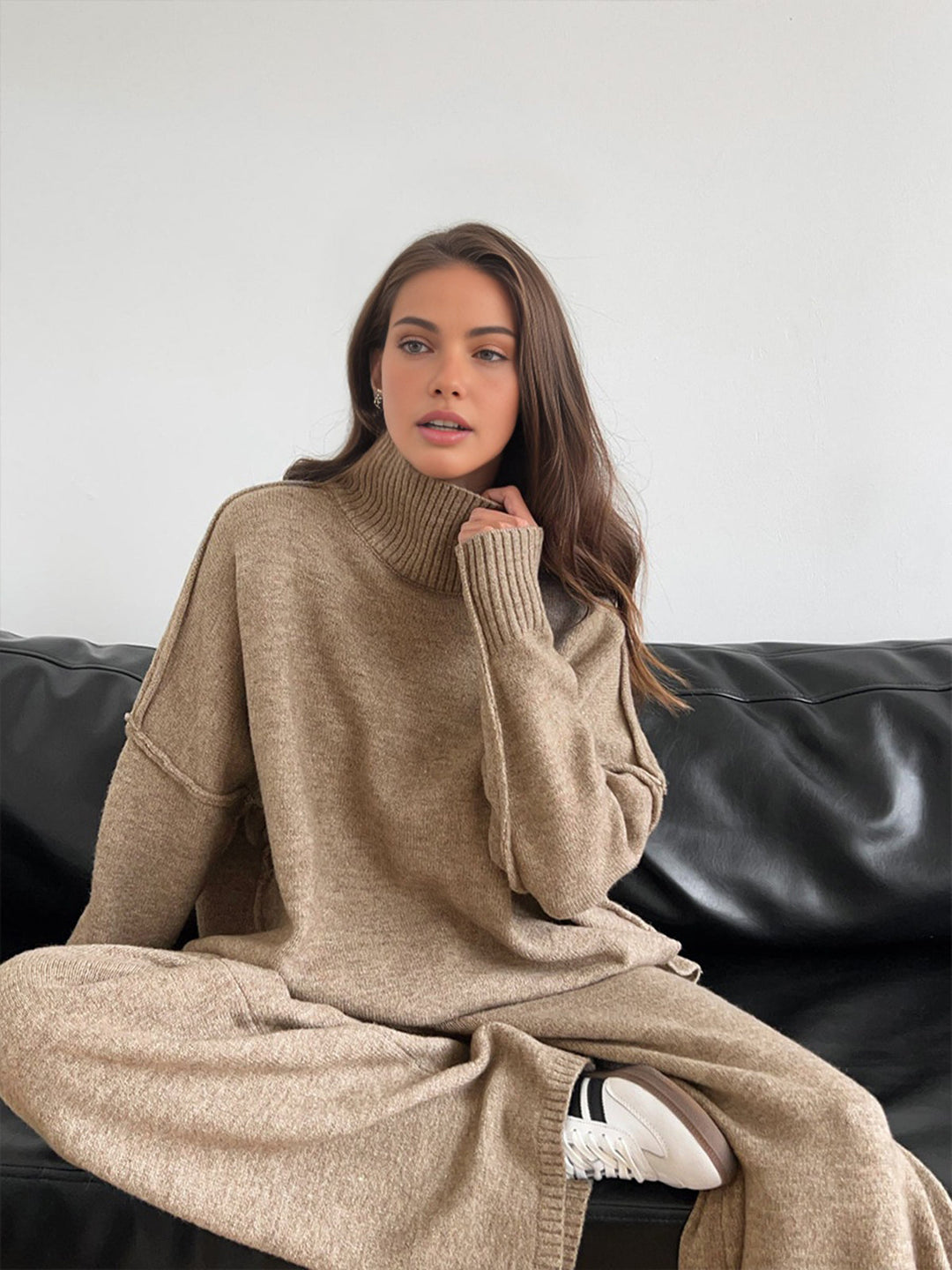 Amelia | Oversized Turtleneck Knit Lounge Set