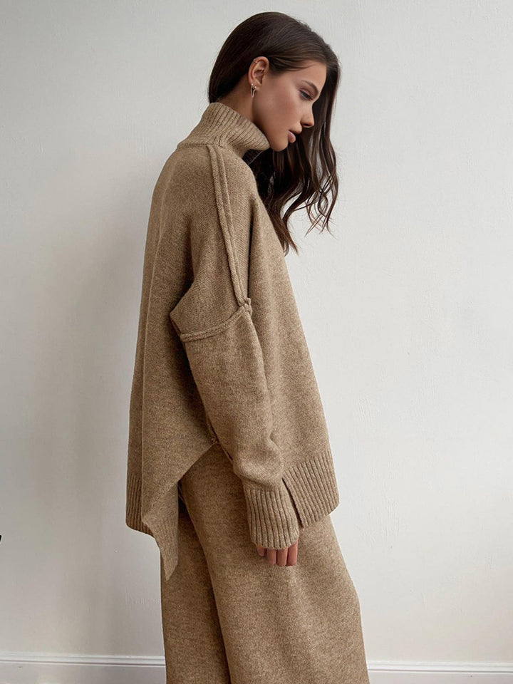 Amelia | Oversized Turtleneck Knit Lounge Set