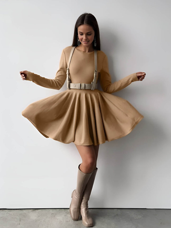 Eliza | Long Sleeve Skater Mini Dress
