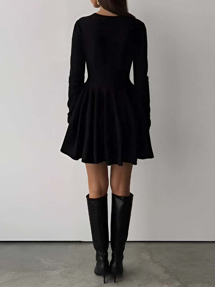 Eliza | Long Sleeve Skater Mini Dress