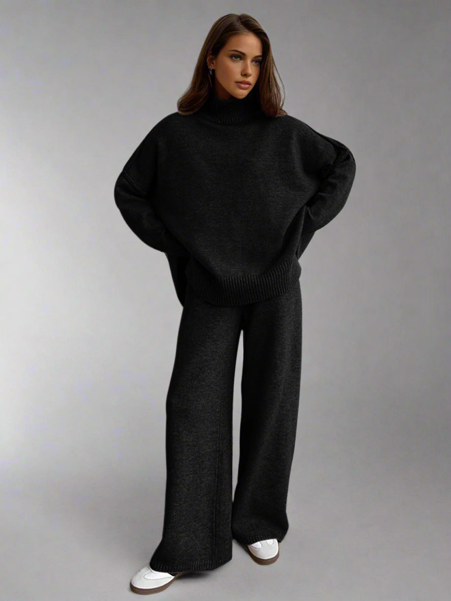 Amelia | Oversized Turtleneck Knit Lounge Set