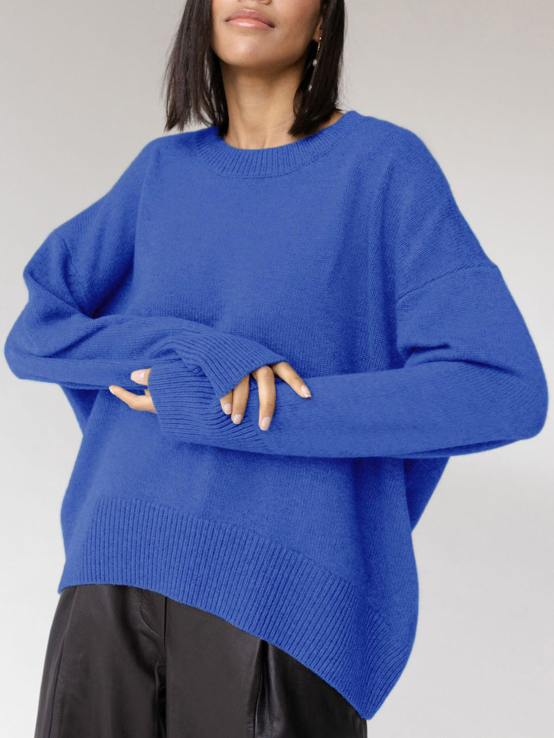 Amelia | Oversized Crew Neck Knit Sweater