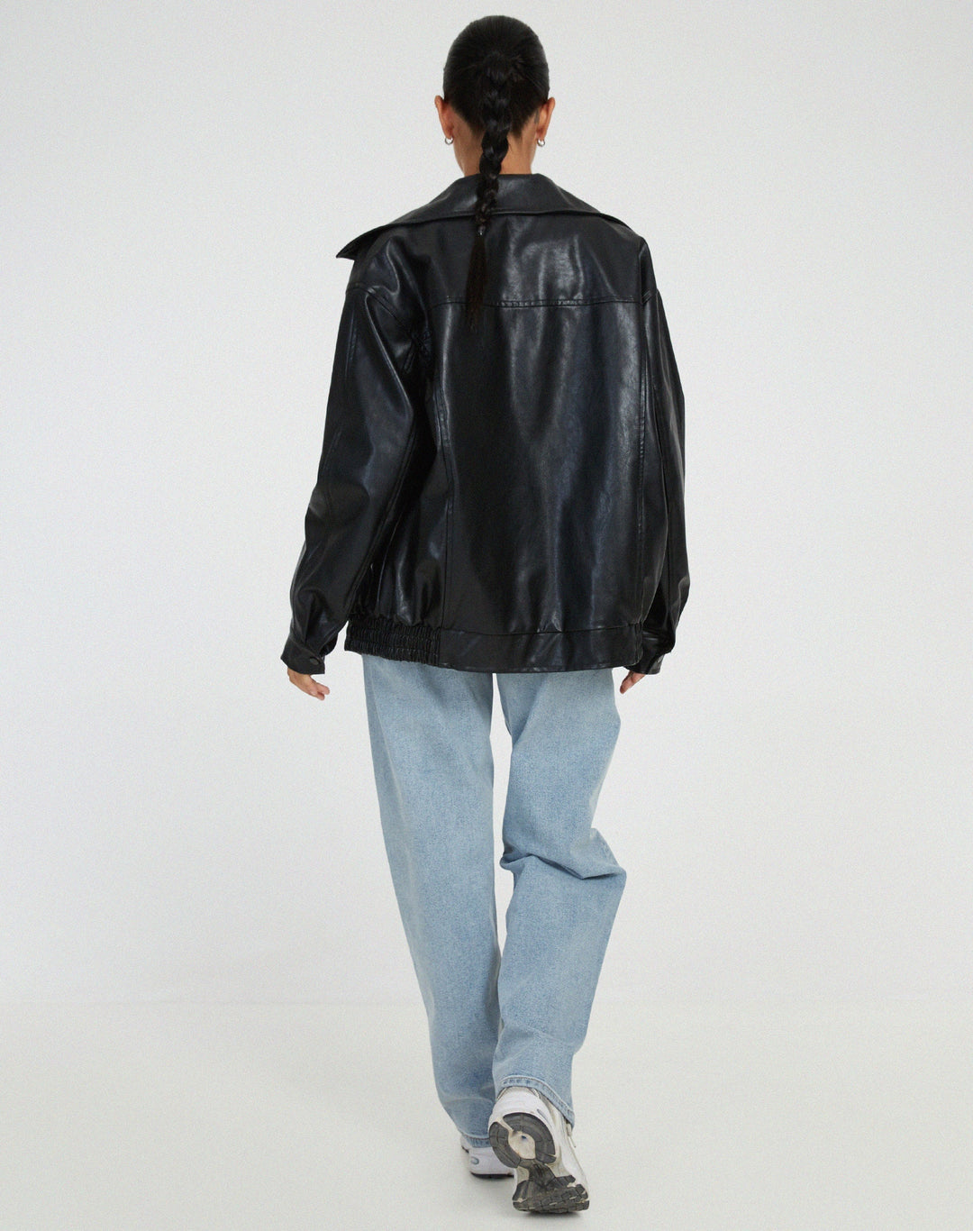 Scarlett | Oversized Leather Bomber Jacket