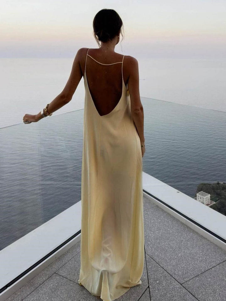 Chloe | Strappy Open Back Maxi Dress
